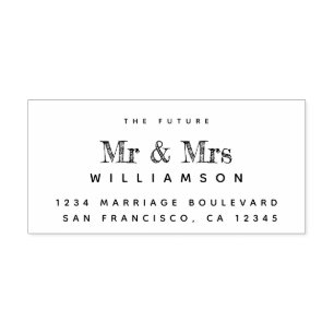 Chic Script Future Mr Mrs Wedding Return Address Self-inking Stamp
