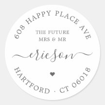 Chic Script Future Mrs Mr Return Address Wedding