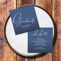 Chic Script Graduate Blue Party