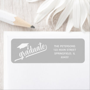Chic Script Graduation and Cap Silver