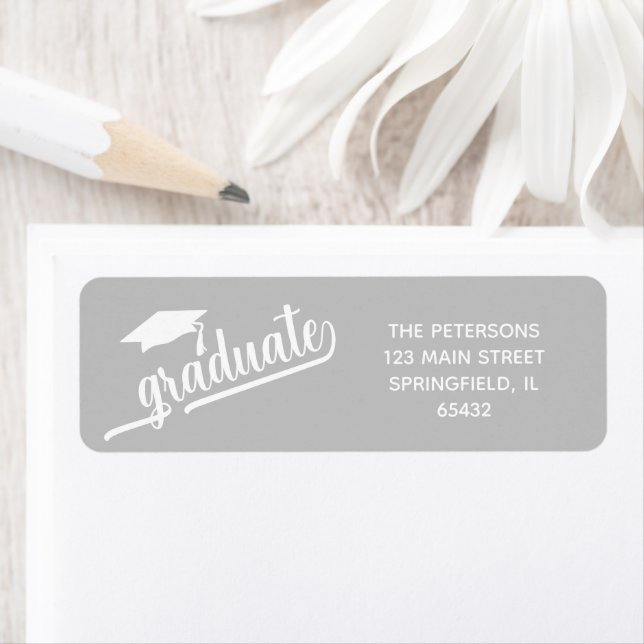 Chic Script Graduation and Cap Silver (Insitu)