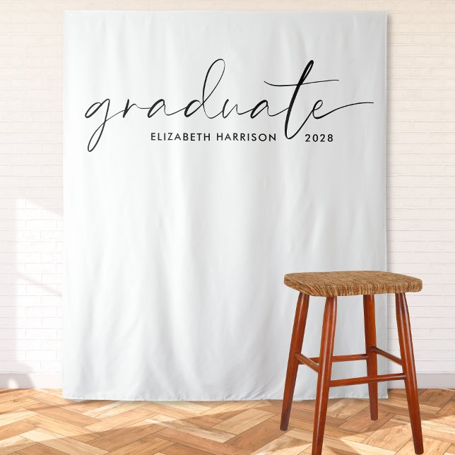 Chic Script Graduation Backdrop Tapestry (Creator Uploaded)