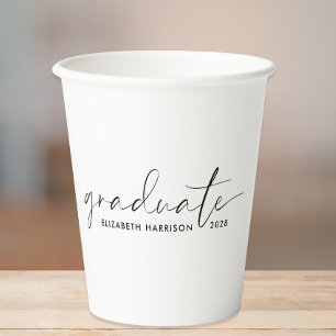 Chic Script Graduation Party Paper Cups