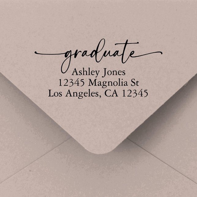 Chic Script Graduation Return Address Self-inking Stamp (Creator Uploaded)