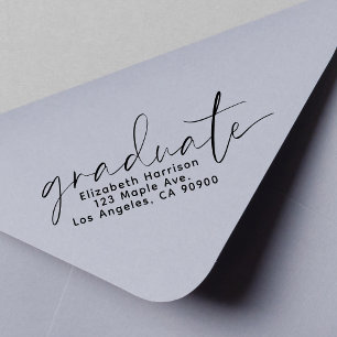 Chic Script Graduation Return Address Self-inking Stamp