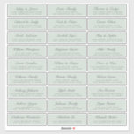 Chic Script Green Wedding Guest Address Labels<br><div class="desc">Easy to personalise, names and addresses / individual wedding address label stickers for guests. SIZE INDIVIDUAL LABELS: 1.45” X 4.45” These chic, modern and simple wedding address labels feature your wedding guest names in off-black elegant handwritten script calligraphy on a pastel green background. Simply add your individual wedding guest names...</div>