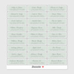 Chic Script Green Wedding Guest Address Labels<br><div class="desc">Easy to personalise, names and addresses / individual wedding address label stickers for guests. SIZE INDIVIDUAL LABELS: 0.85” X 2.64” These chic, modern and simple wedding address labels feature your wedding guest names in off-black elegant handwritten script calligraphyon a pastel green background. Simply add your individual wedding guest names and...</div>