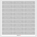 Chic Script Grey Wedding Guest Address Labels<br><div class="desc">Easy to personalise, names and addresses / individual wedding address label stickers for guests. SIZE INDIVIDUAL LABELS: 1.45” X 4.45” These chic, modern and simple wedding address labels feature your wedding guest names in white elegant handwritten script calligraphy on a grey background. Simply add your individual wedding guest names and...</div>