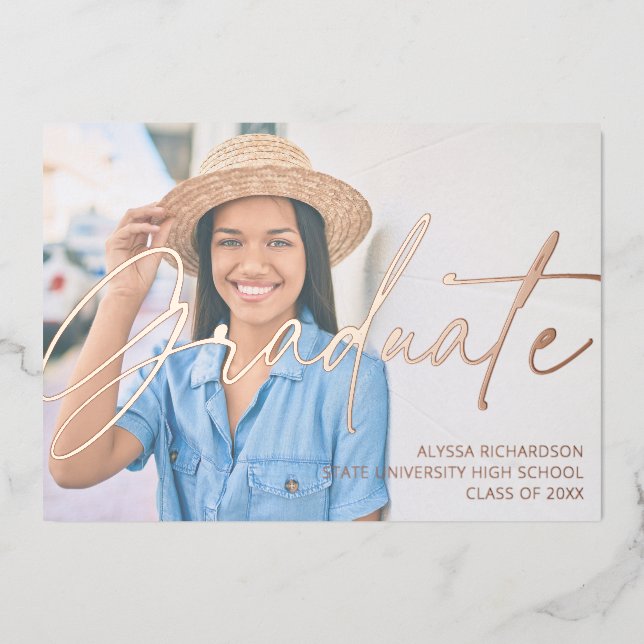  Chic Script H Photo Graduation Party (Front)