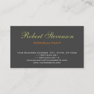 Chic Script Handwriting Grey Unique Business Card