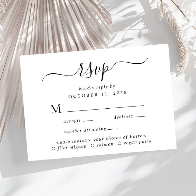 Chic Script Menu Choice Wedding RSVP (Creator Uploaded)