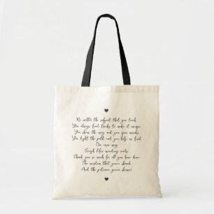  Chic Script Minimal Appreciation Poem for Teacher Tote Bag