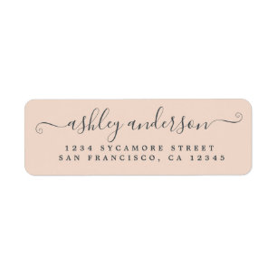 Chic Script Name Pastel Pink Return Address