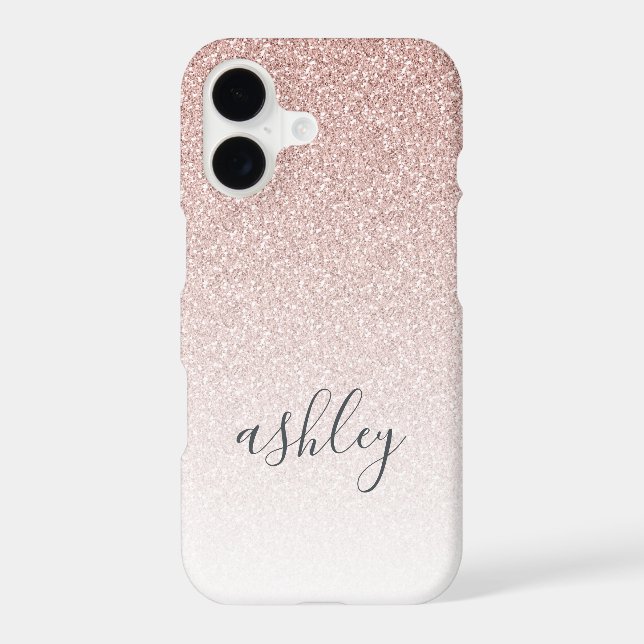 Chic Script Name Pink Glitter Ombre Case-Mate iPho (Back)