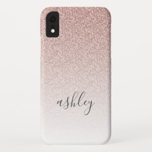 Chic Script Name Pink Glitter Ombre Case-Mate iPho iPhone XR Case