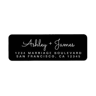 Chic Script Names Black Return Address