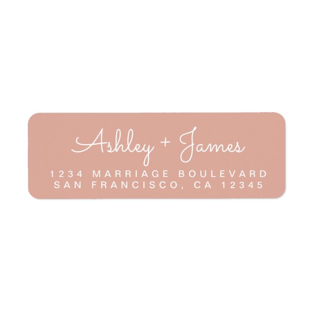 Chic Script Names Dusty Pink Return Address (Front)