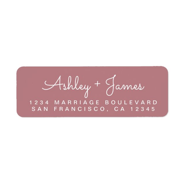 Chic Script Names Dusty Rose Return Address (Front)