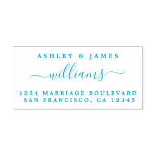Chic Script Names Newlywed Surname Return Address Self-inking Stamp