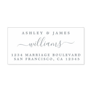 Chic Script Names Newlywed Surname Return Address Self-inking Stamp