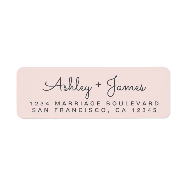 Chic Script Names Wedding Return Address (Front)