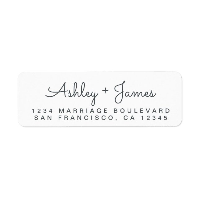 Chic Script Names Wedding Return Address (Front)