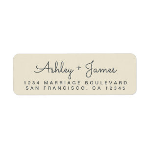 Chic Script Names Wedding Return Address Label