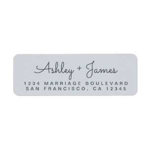 Chic Script Names Wedding Return Address Label
