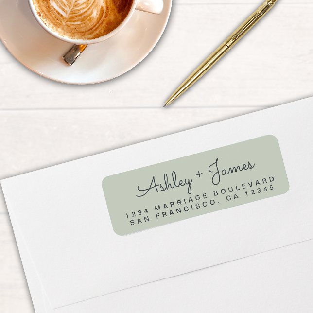 Chic Script Names Wedding Return Address Label (Creator Uploaded)