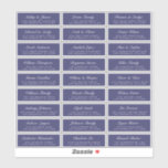 Chic Script Navy Blue Wedding Guest Address Labels<br><div class="desc">Easy to personalise, names and addresses / individual wedding address label stickers for guests. SIZE INDIVIDUAL LABELS: 0.85” X 2.64” These chic, modern and simple wedding address labels feature your wedding guest names in white elegant handwritten script calligraphyon a navy blue background. Simply add your individual wedding guest names and...</div>