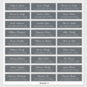 Chic Script Off-Black Wedding Guest Address Labels