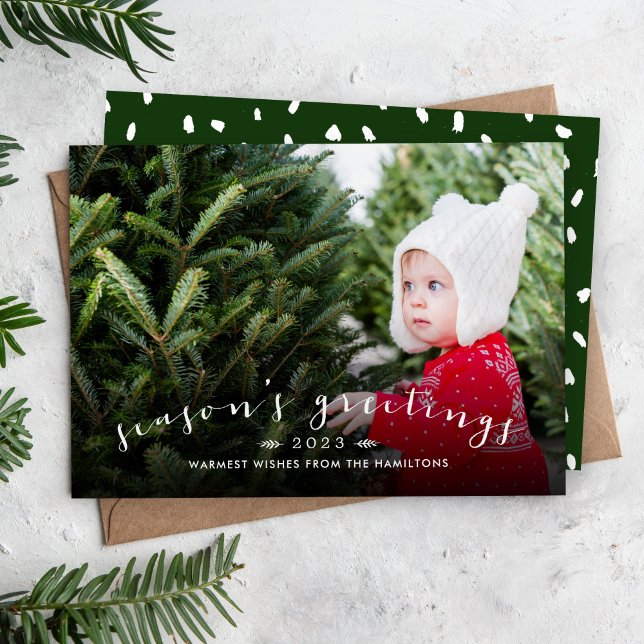 Chic Script Overlay Holiday Photo Card (Creator Uploaded)