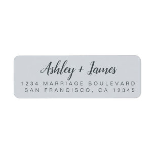 Chic Script Pastel Blue Wedding Return Address