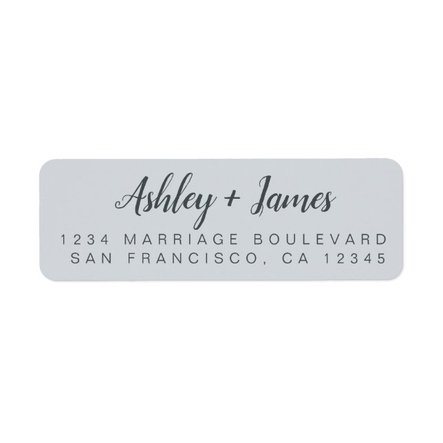 Chic Script Pastel Blue Wedding Return Address (Front)