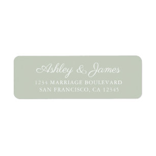 Chic Script Pastel Green Wedding Return Address