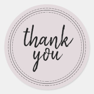 Chic Script Pastel Purple Thank You Gift Label