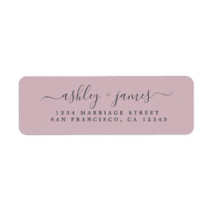 Chic Script Pastel Purple Wedding Return Address
