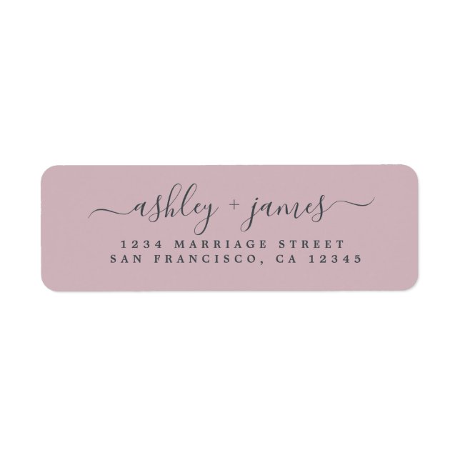 Chic Script Pastel Purple Wedding Return Address (Front)