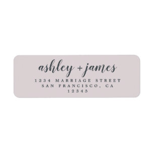 Chic Script Pastel Purple Wedding Return Address