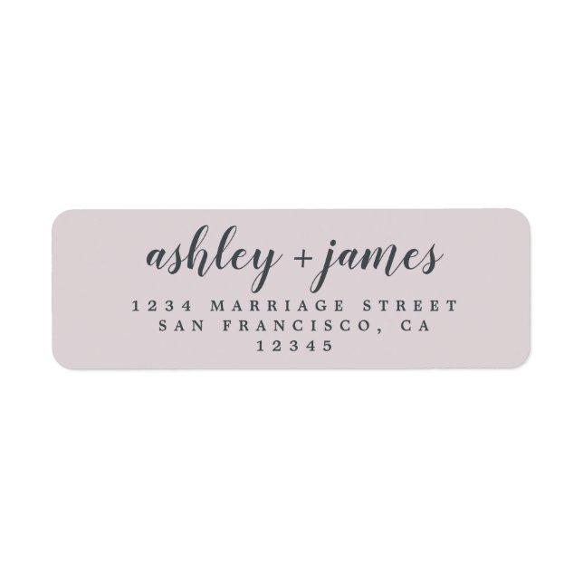 Chic Script Pastel Purple Wedding Return Address (Front)