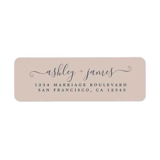 Chic Script Pastel Purple Wedding Return Address (Front)