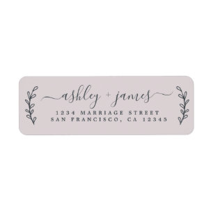 Chic Script Pastel Purple Wedding Return Address