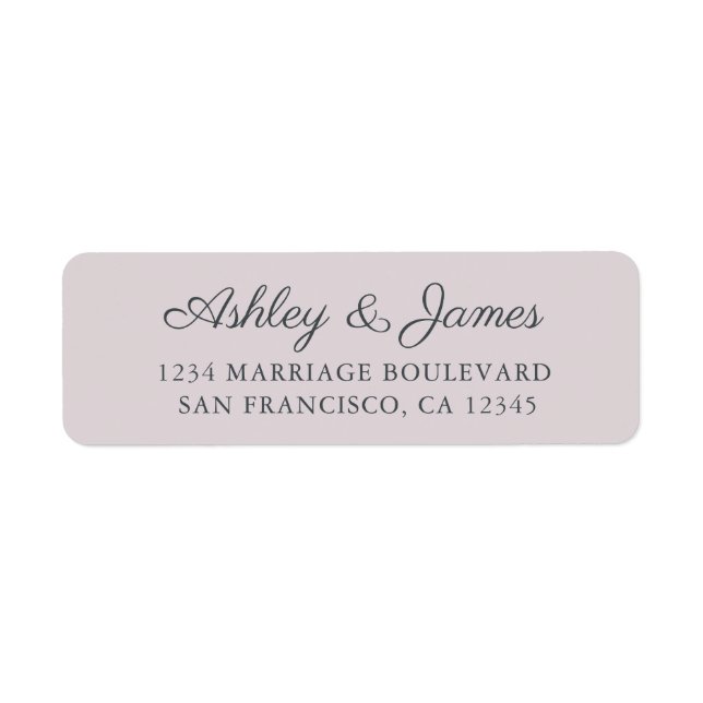 Chic Script Pastel Purple Wedding Return Address (Front)