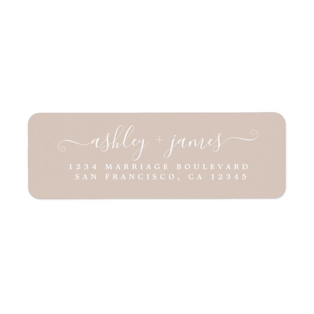 Chic Script Pastel Purple Wedding Return Address L (Front)