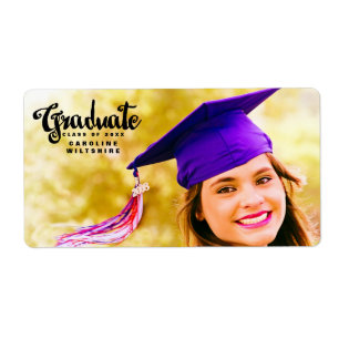 Chic Script Personalised Photo Graduation