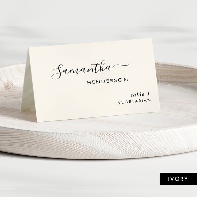 Chic Script Personalised Wedding Ivory Place Cards (Creator Uploaded)