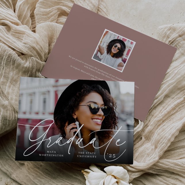 Chic Script | Photo Graduation Announcement (Creator Uploaded)