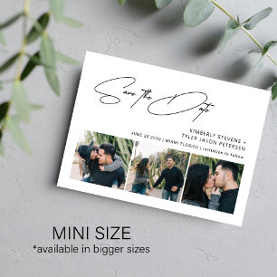 Chic script photo MINI SIZE wedding save the date Card
