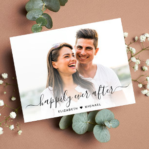 Chic Script Photo Overlay Engagement Announcement Postcard