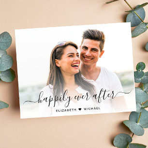 Chic Script Photo Overlay Engagement Announcement Postcard